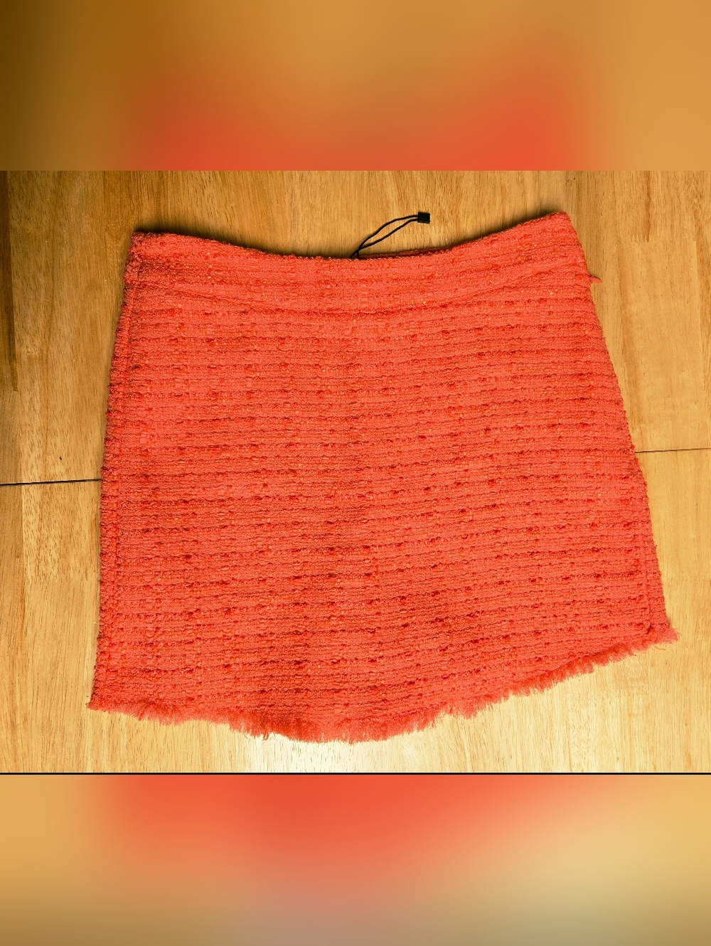 ZARA High Waisted Coral Pink Tweed Skort Size XS - NWOT.